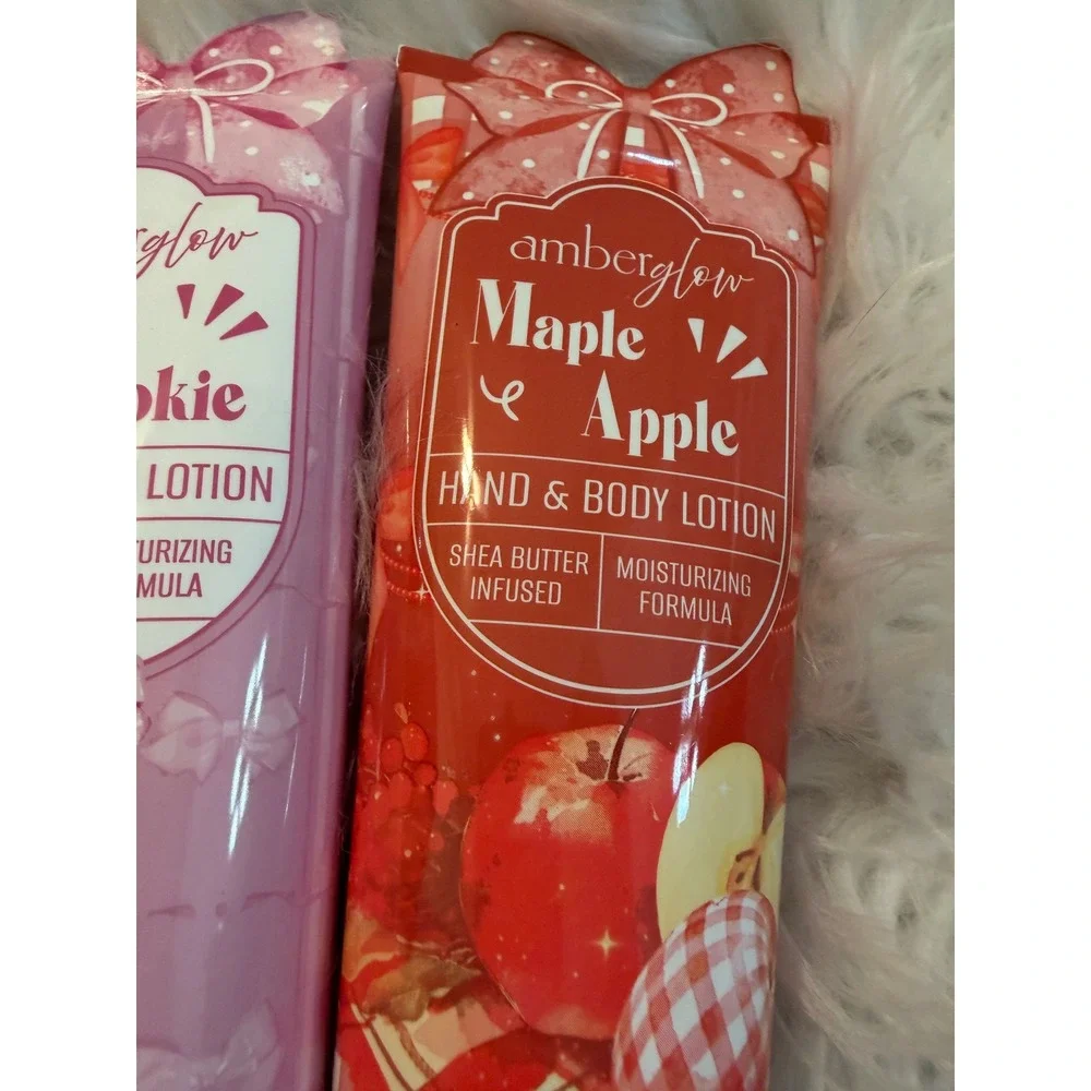Amberglow Hand & Body Lotion 3pc Set Butter Pumpkin Sugar Cookie Maple Apple 8oz